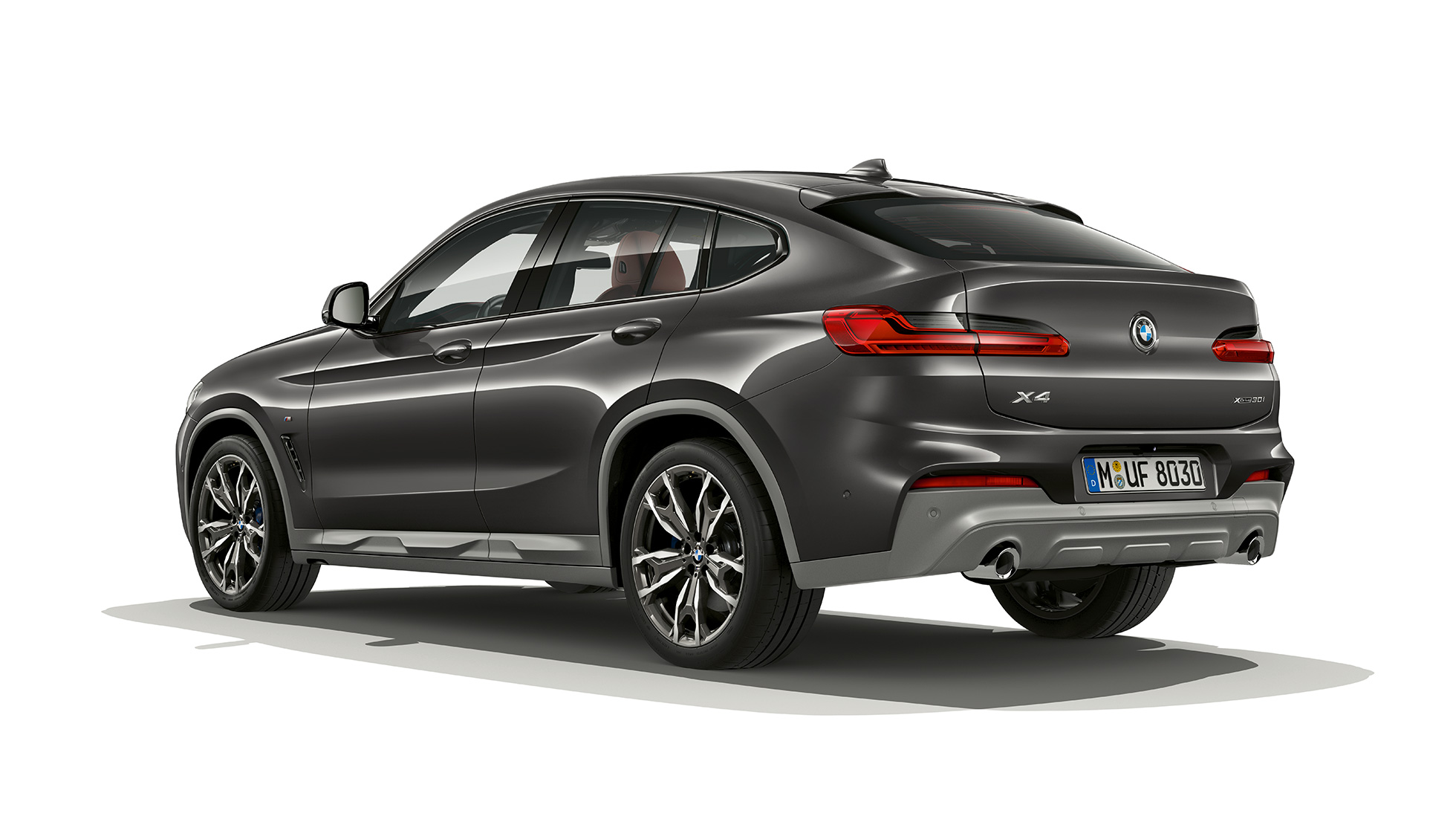 BMW X4 xDrive30i Model M Sport X G02 2018 Sophisto Grey brilliant effect three-quarter rear view